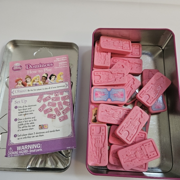 Dominoes Disney Princess Collector Tin Set 28 Pieces Game - Picture 4 of 7